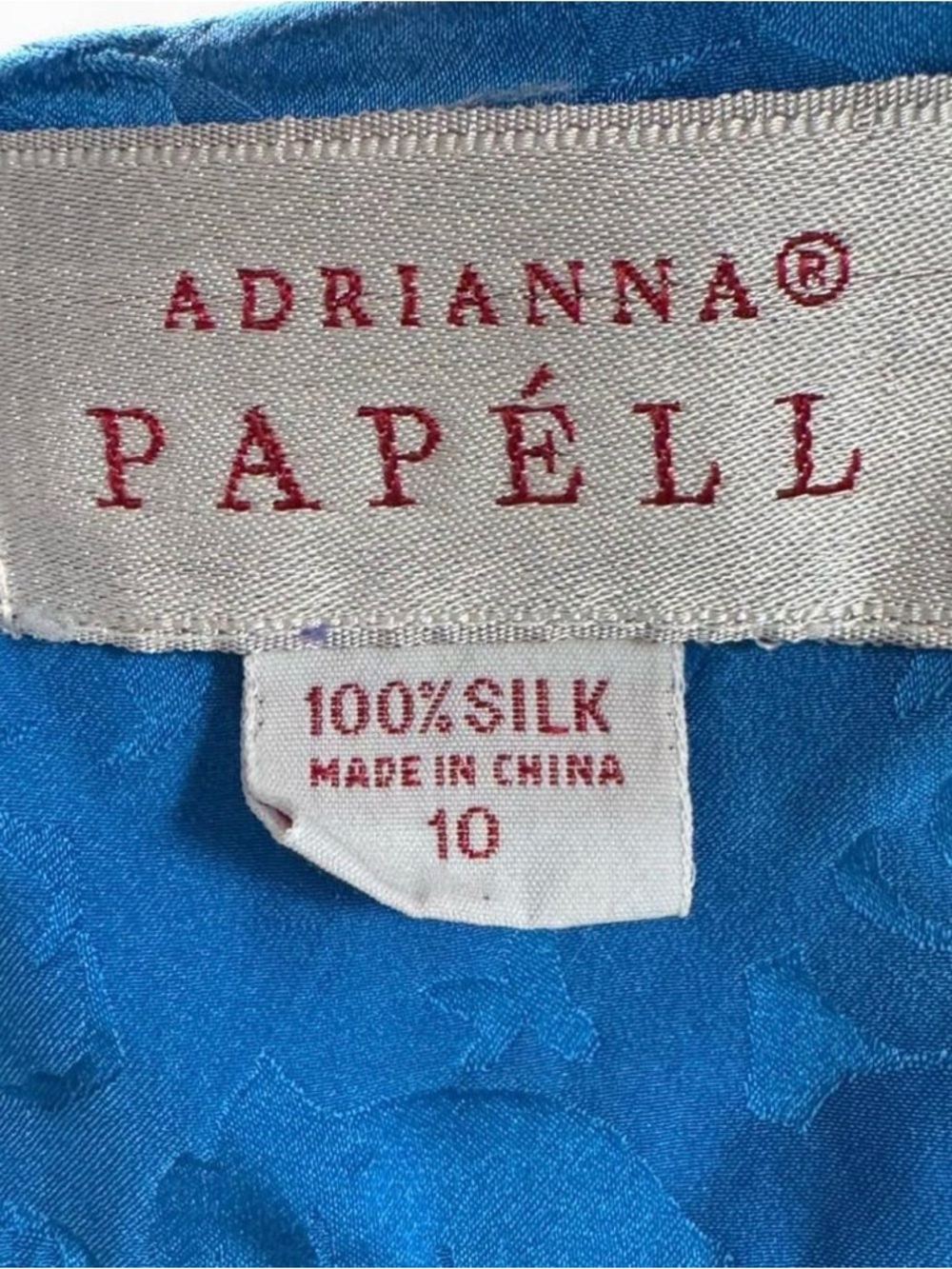 Vintage Adrianna Papell Electric Blue 100% Silk Floral Jacquard Midi Dress - Picture 5 of 8